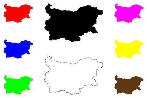 Republic of Bulgaria map vector illustration, scribble sketch Bulgaria Stock Illustration