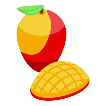Republic chad mango fruit icon isometric vector. Travel food Stock Illustration