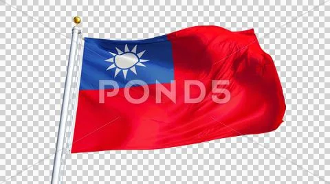 Republic of China flag, close up, isolated with alpha channel Stock Photos