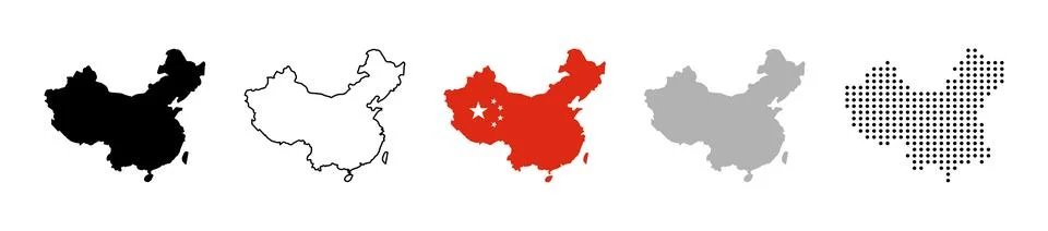 Republic of China Flag in Map Vector Illustration 스톡 일러스트