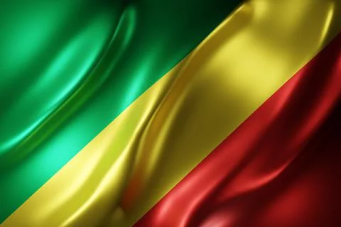 Republic of Congo 3d flag Stock Illustration