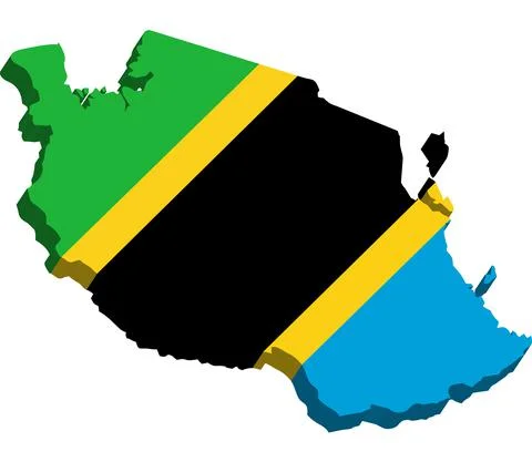 The Republic of the Congo - 3D map country Stock Illustration