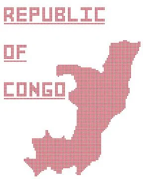 Republic Of Congo Africa Dot Map Stock Illustration