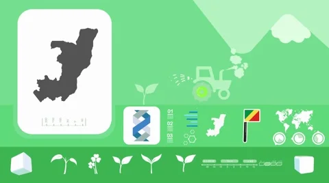 Republic of the Congo - Agriculture - Vector Animation - green Stock Footage 61379094