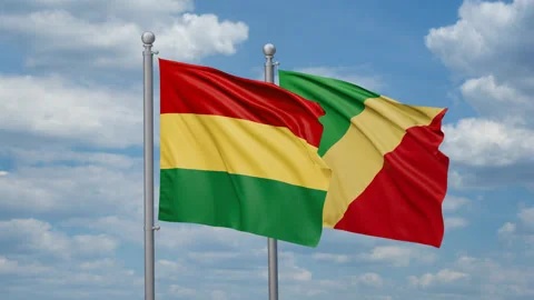 Republic of the Congo and Bolivia two flags Stock Footage 270213867