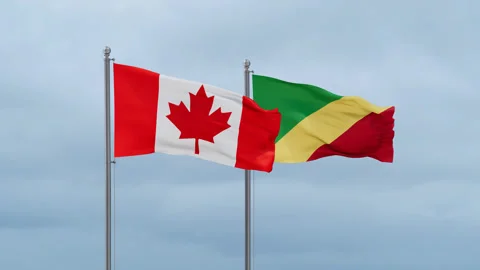 Republic of the Congo and Canada flag Stock Footage 252023275