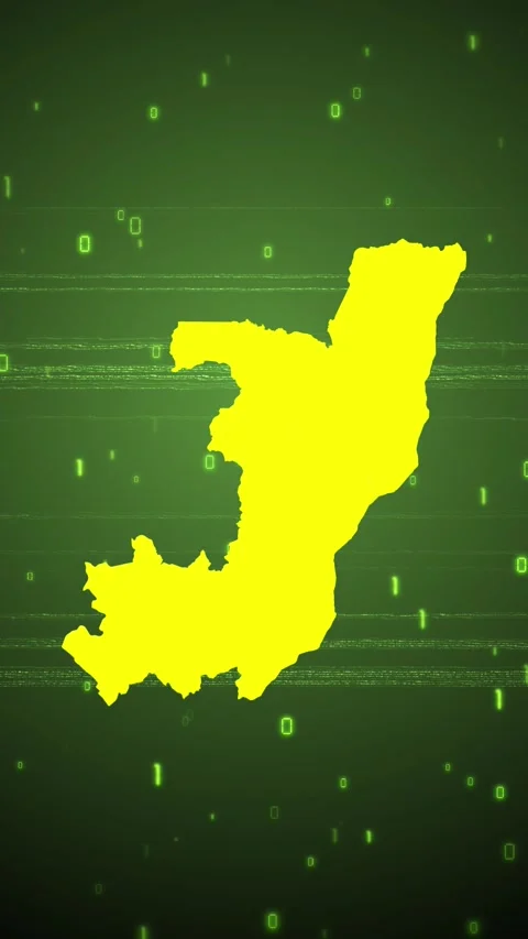 Republic of the Congo Digital Map Intro Stock Footage 258836946