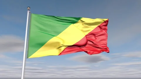 Republic of the Congo Flag Animation With Sky And Cloud Stockbeeldmateriaal 272845216