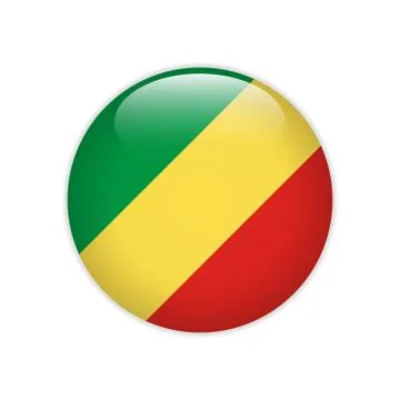 Republic Congo flag on button Illustrazione stock