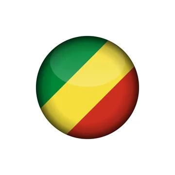 Republic of the Congo Flag Circle Button Vector Template Illustrazione stock