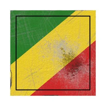 Republic of Congo flag in concrete square Stock Illustration