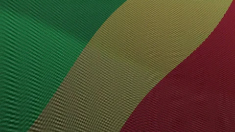 Republic of Congo Flag Digital Particle Waving Seamless Loop Animation on B.. Stock Footage 339303285