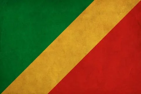 Republic of the congo flag drawing ,grunge and retro flag series Stock Illustration