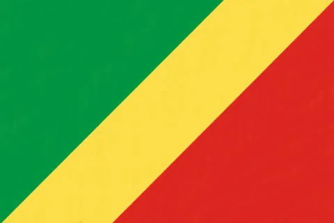 Republic of the congo flag drawing by pastel on charcoal paper Stock Illustration