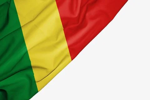 Republic of the Congo flag of fabric with copyspace for your text on white ba Stock Illustration