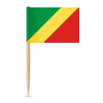 Republic of the Congo flag. Flag toothpick on white background 1 Stock Illustration