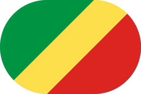Republic of the Congo flag in flat oval design Illustrazione stock
