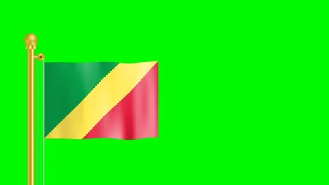 Republic of the congo flag Stock Footage 197560055