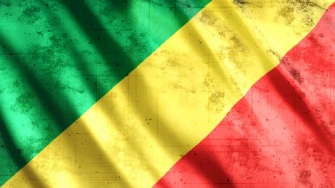 Republic of the Congo Flag Grunge Stock Footage 123891635