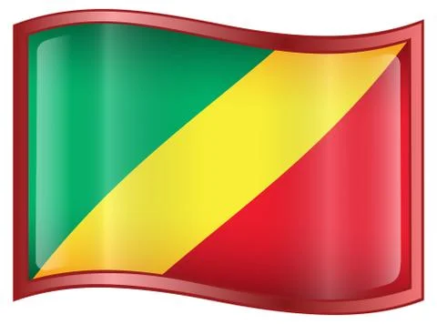 Republic of the congo flag icon. Stock Illustration
