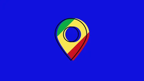 Republic of the Congo flag in map pin symbol Stock Footage 311291224