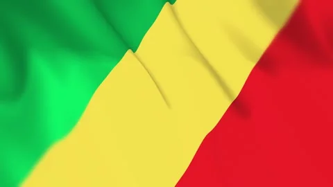 Republic of Congo Flag Seamless Loop 4k 60fps on Sky Background Stock Footage 340344760