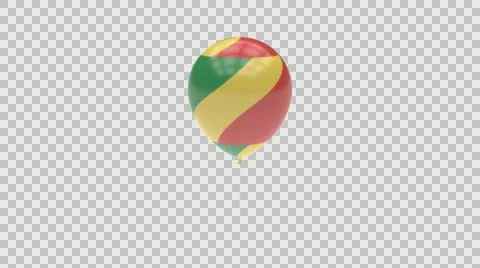 Republic of Congo flag textured balloon rotating Alpha Video stock 61530139