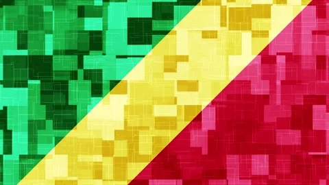 Republic of the Congo flag wallpaper technology background aimation Stock Footage 262772931