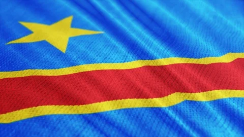 Republic of Congo flag is waving 3D illustration.  Stock Footage 106462204
