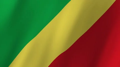 Republic of the Congo flag waving animation Stock Footage 221989474