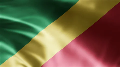 Republic of the Congo flag waving animation footage 4k Stock-Footage 252597012