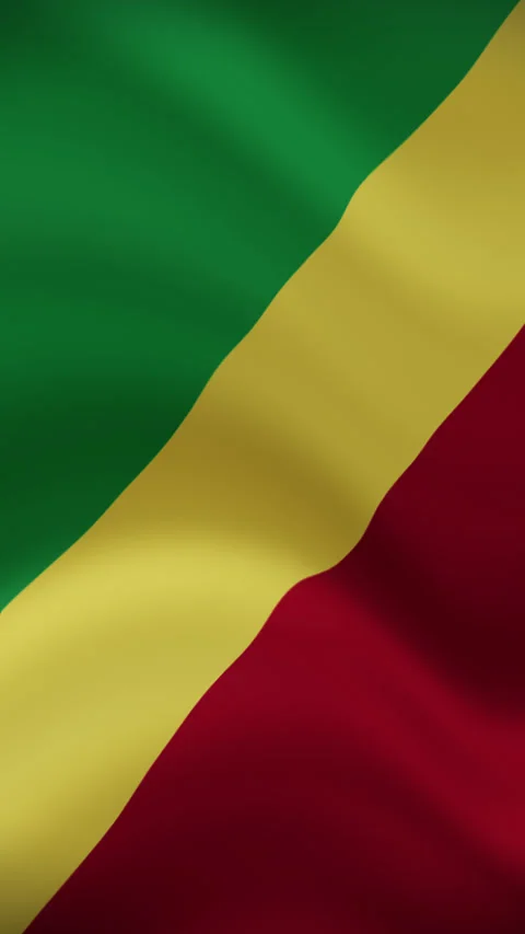 Republic of the Congo Flag Waving in Vertical Orientation – Seamless Loop Video stock 294948222