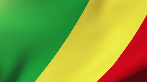 Republic of the Congo flag waving in the wind. Looping sun rises style Stock-Footage 48910829