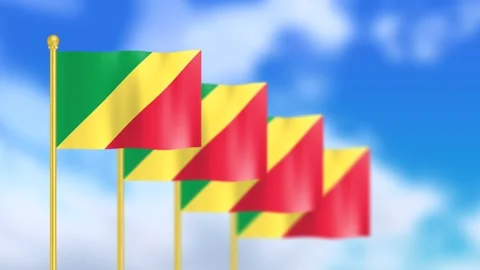 Republic of the Congo flag waving in wind Stock Footage 199912841