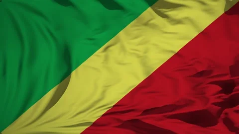 Republic of the Congo flag waving in the wind Animation Vídeos de archivo 309420649