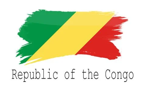 Republic of the Congo flag on white background Stock Illustration