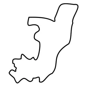Republic of the Congo, former Zaire - solid black outline border map of country Stock Illustration