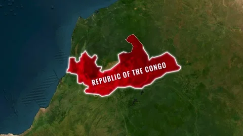 Republic of the Congo highlighted on Earth map in dynamic animation footage Stock-Footage 343859185