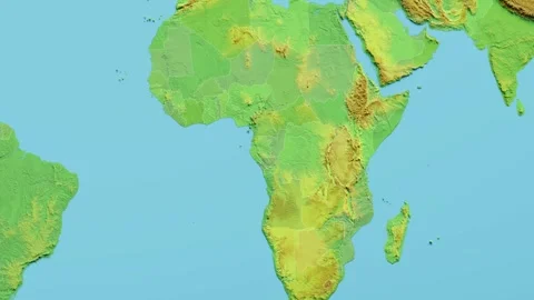 Republic Of The Congo Map 3D animated with Borders Stock Footage 348531092
