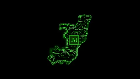 Republic of the Congo Map AI Chipset Technology Opener Vidéo 337082142