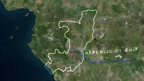 Republic of the Congo Map Animation Stock Footage 273876610