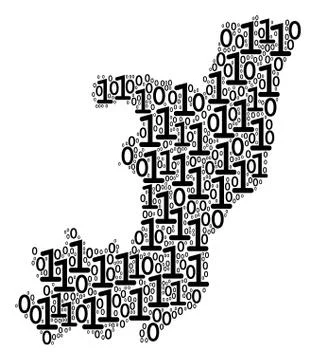Republic Of The Congo Map Collage of Binary Digits 스톡 일러스트