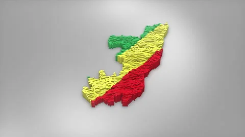 Republic of the Congo Map with Flag Intro Background Stock Footage 315164636