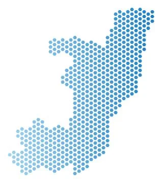 Republic Of The Congo Map Hexagon Scheme Ilustração Stock