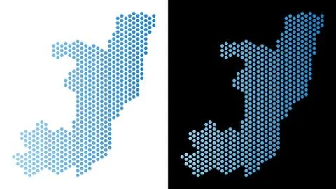 Republic Of The Congo Map Honeycomb Abstraction 库存插图