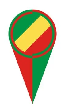Republic of the Congo Map Pointer Location Flag Stock Illustration