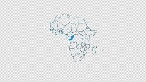 Republic of the Congo map on transparent background.Location of Congo 스톡 동영상 319482815