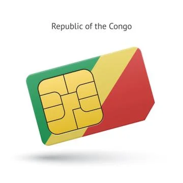 Republic of the Congo mobile phone sim card with flag Stock-Illustration