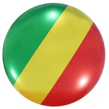 Republic of Congo national flag button Stock Illustration