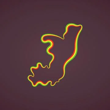 Republic of the Congo - Outline Map Stock Illustration